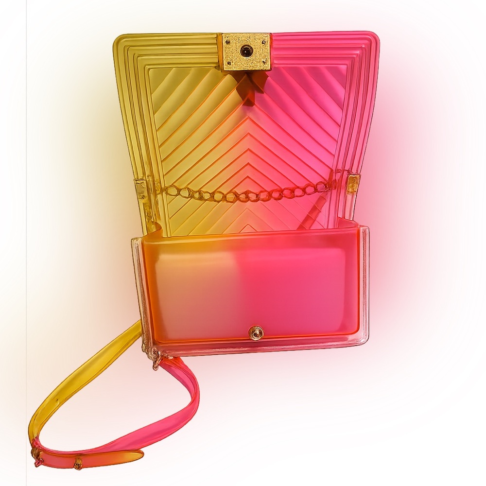Caleesa Gradient Pink and Orange Jelly crossbody/shoulder Bag - Picture 6 of 11
